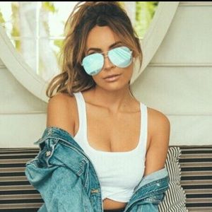 Quay Australia High Key Blue Mirrored Sunglasses